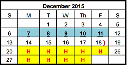 District School Academic Calendar for Reed Elementary for December 2015