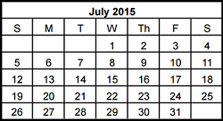 District School Academic Calendar for Bush Elementary School for July 2015