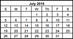 District School Academic Calendar for Plain Elementary School for July 2015