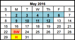 District School Academic Calendar for Rutledge Elementary School for May 2016