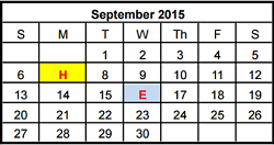 District School Academic Calendar for Winkley Elementary School for September 2015