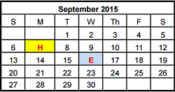 District School Academic Calendar for Pleasant Hill Elementary School for September 2015