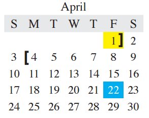 District School Academic Calendar for Hedrick Elementary for April 2016