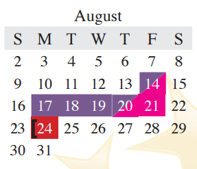 District School Academic Calendar for Parkway Elementary for August 2015