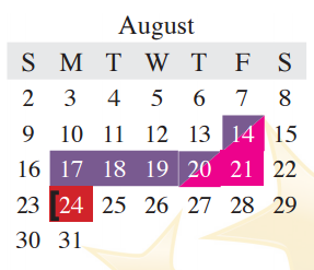 District School Academic Calendar for Creek Valley Middle School for August 2015