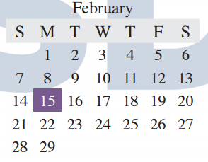 District School Academic Calendar for Timber Creek Elementary for February 2016