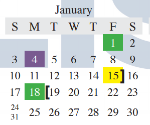 District School Academic Calendar for Prairie Trail Elementary for January 2016