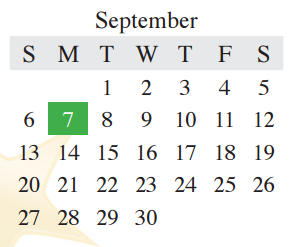 District School Academic Calendar for Bluebonnet Elementary for September 2015