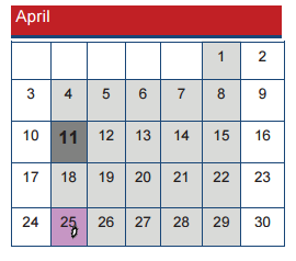 District School Academic Calendar for Alderson Middle School for April 2016