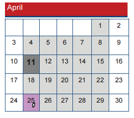 District School Academic Calendar for Maedgen Elementary for April 2016