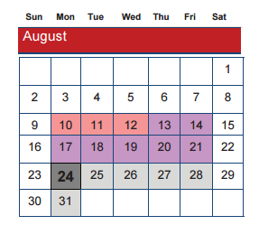 District School Academic Calendar for Lubbock High School for August 2015