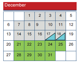 District School Academic Calendar for Whiteside Elementary for December 2015