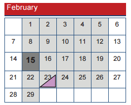 District School Academic Calendar for Overton Elementary for February 2016