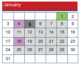 District School Academic Calendar for Bean Elementary for January 2016