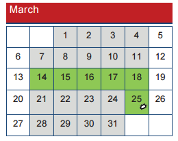 District School Academic Calendar for Whiteside Elementary for March 2016
