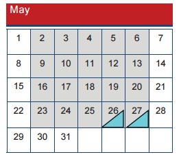 District School Academic Calendar for Whiteside Elementary for May 2016
