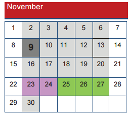 District School Academic Calendar for Coronado High School for November 2015