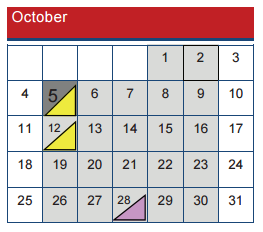 District School Academic Calendar for Smylie Wilson Middle School for October 2015