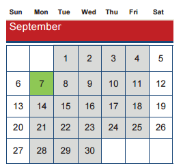 District School Academic Calendar for Lubbock Co J J A E P for September 2015