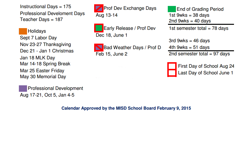 District School Academic Calendar Key for Tom R Ellisor Elementary