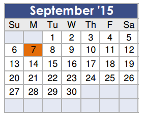 District School Academic Calendar for Magnolia Elementary for September 2015