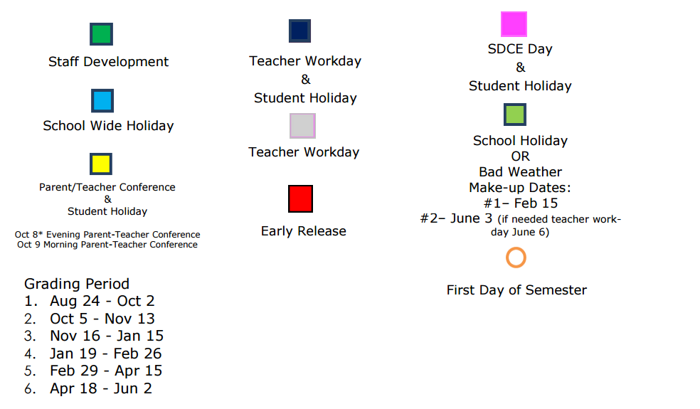 District School Academic Calendar Key for Cross Timbers Intermediate