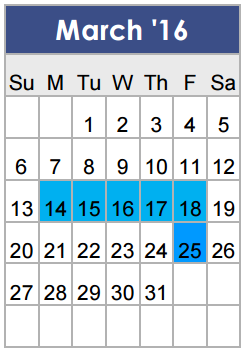District School Academic Calendar for Mary Lillard Intermediate School for March 2016