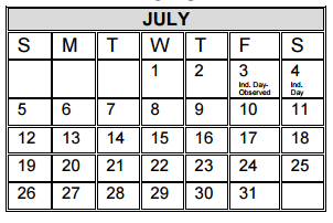 District School Academic Calendar for Escandon Elementary for July 2015