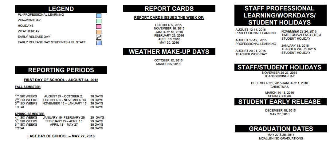 District School Academic Calendar Key for Alvarez Elementary