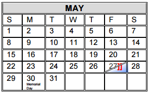 District School Academic Calendar for Lamar Academy for May 2016