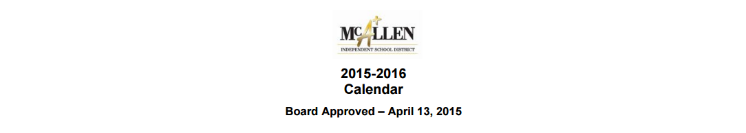 District School Academic Calendar for Mcauliffe Elementary