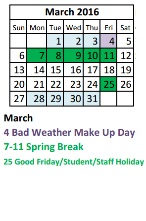 District School Academic Calendar for Pease Communications/technology Ma for March 2016