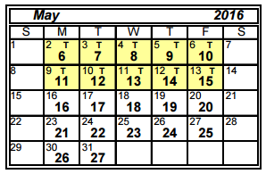 District School Academic Calendar for Alton Memorial Jr High for May 2016
