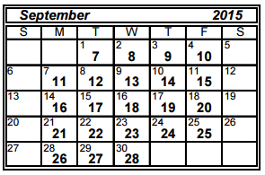 District School Academic Calendar for Cantu Elementary for September 2015