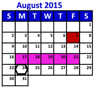 District School Academic Calendar for Kings Manor Elementary for August 2015