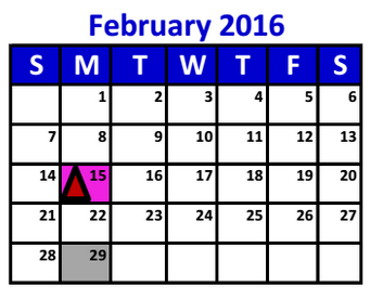 District School Academic Calendar for New Caney Sp Ed for February 2016