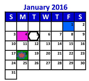 District School Academic Calendar for The Learning Ctr for January 2016