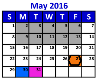 District School Academic Calendar for New Caney Sp Ed for May 2016