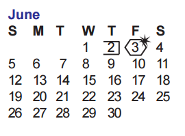 District School Academic Calendar for Helotes Elementary School for June 2016