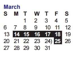 District School Academic Calendar for Jordan Middle School for March 2016
