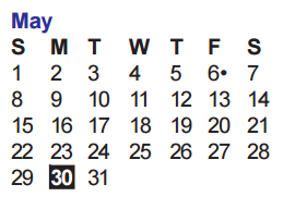 District School Academic Calendar for Ward Elementary School for May 2016