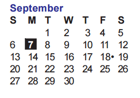 District School Academic Calendar for Carson Elementary School for September 2015