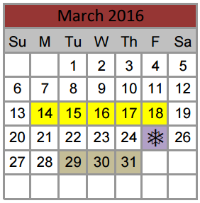 District School Academic Calendar for Northwest High School for March 2016