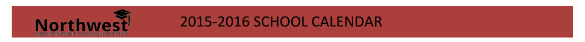 District School Academic Calendar for Denton Co J J A E P