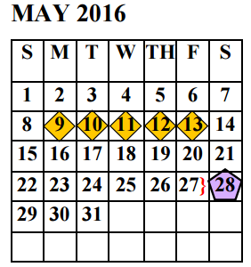 District School Academic Calendar for Buell Central High School for May 2016