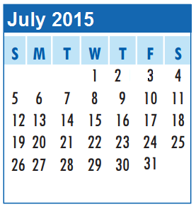 District School Academic Calendar for Cep High School for July 2015