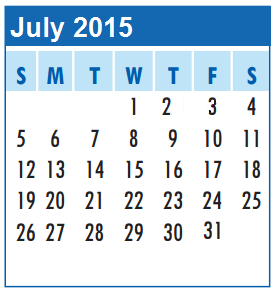 District School Academic Calendar for The Summit Intermediate for July 2015