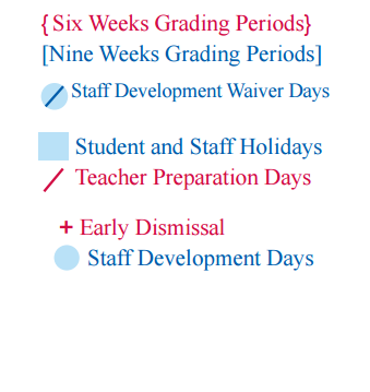 District School Academic Calendar Legend for The Summit High School