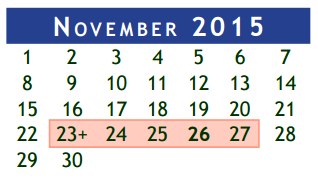 District School Academic Calendar for Magnolia Elementary for November 2015