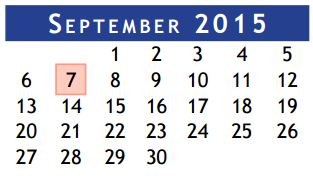 District School Academic Calendar for Brazoria Co J J A E P for September 2015